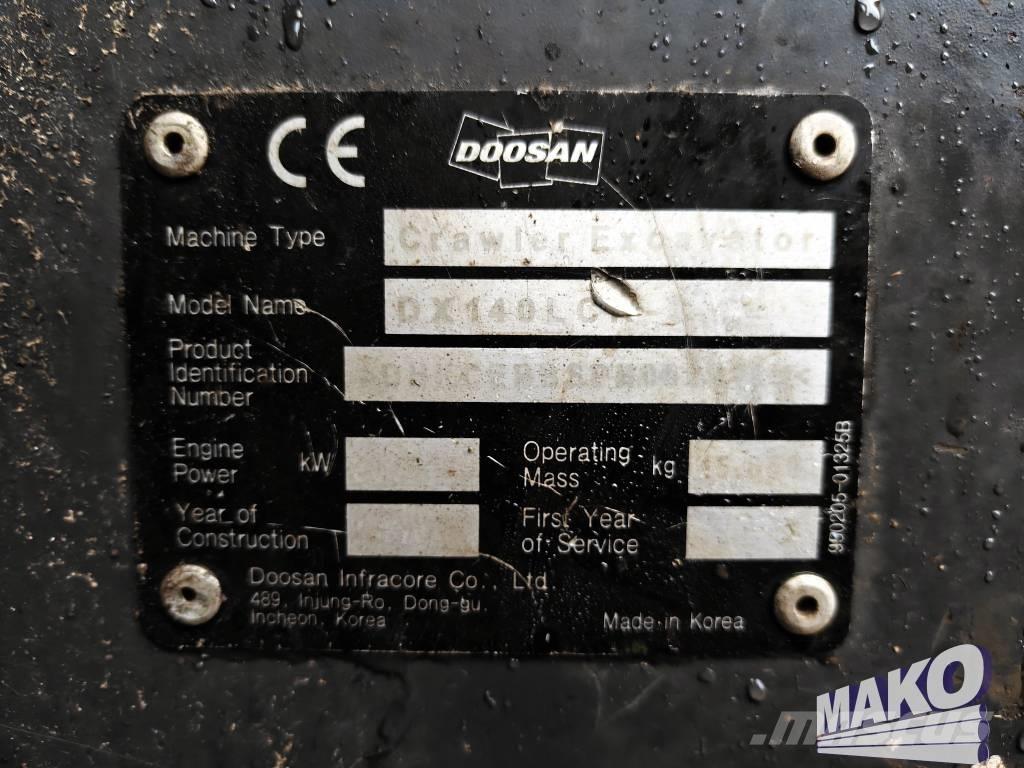 Doosan DX 140 LCR Bageri gusjeničari