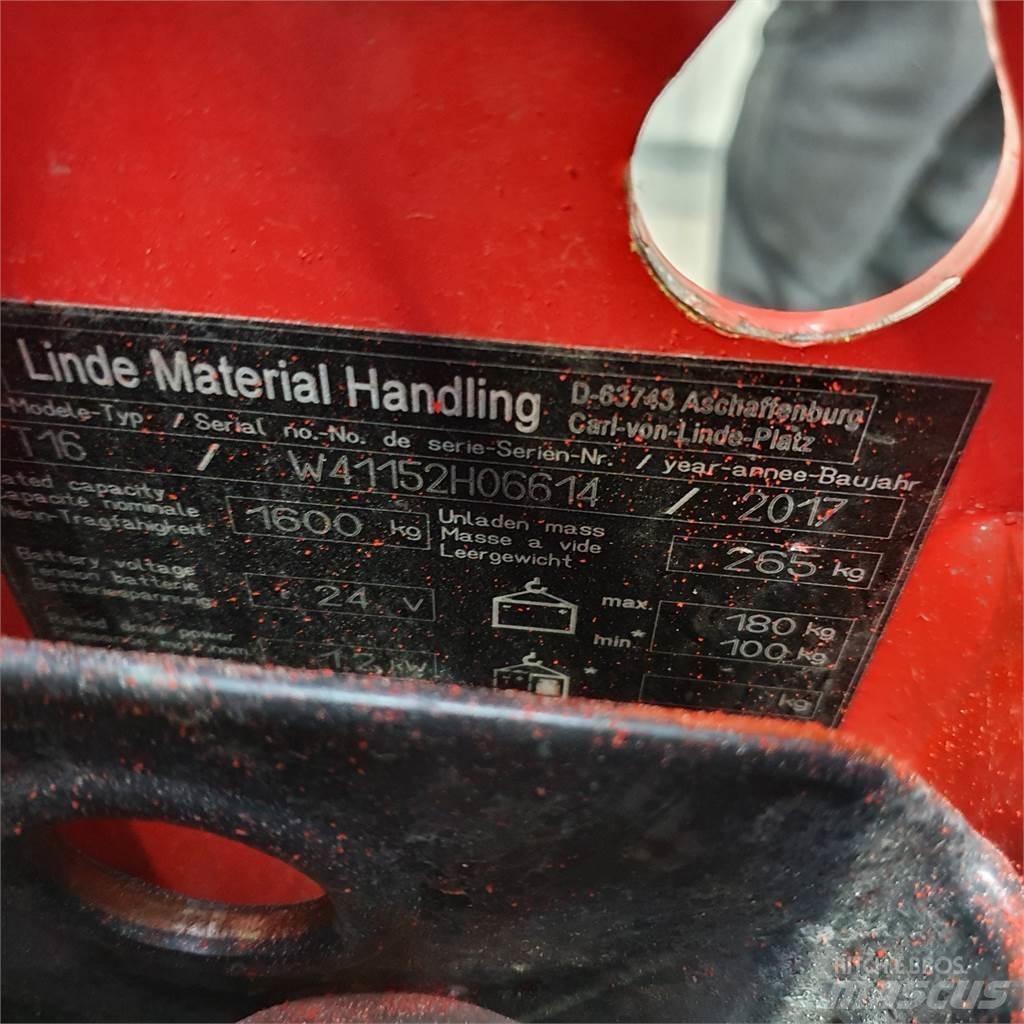Linde T16 Nisko podizni električni viličar