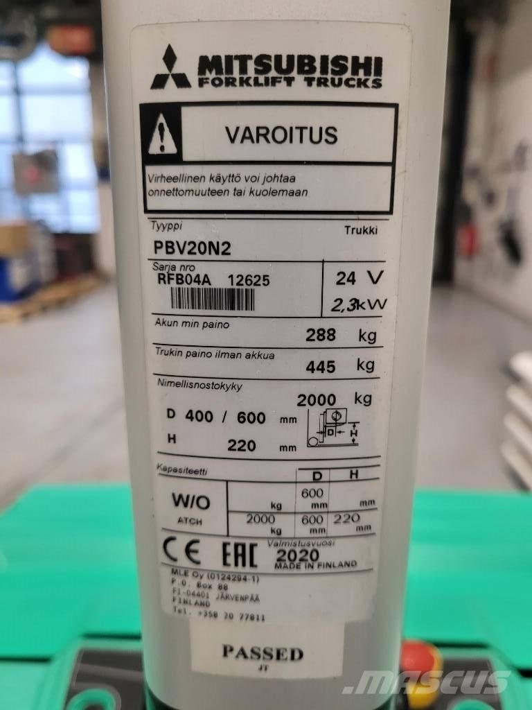 Mitsubishi PBV 20 N2 Nisko podizni električni viličar sa platformu