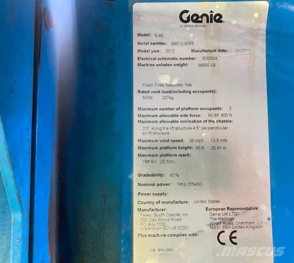 Genie S-85 Teleskopske podizne platforme