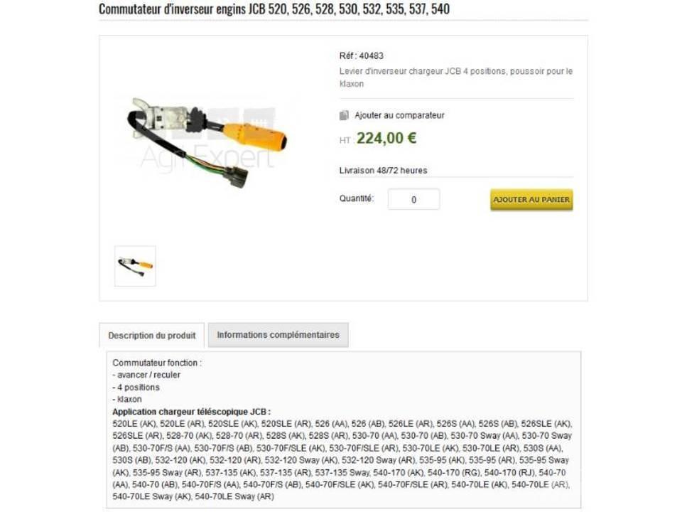JCB 526S Kabine i unutrašnjost