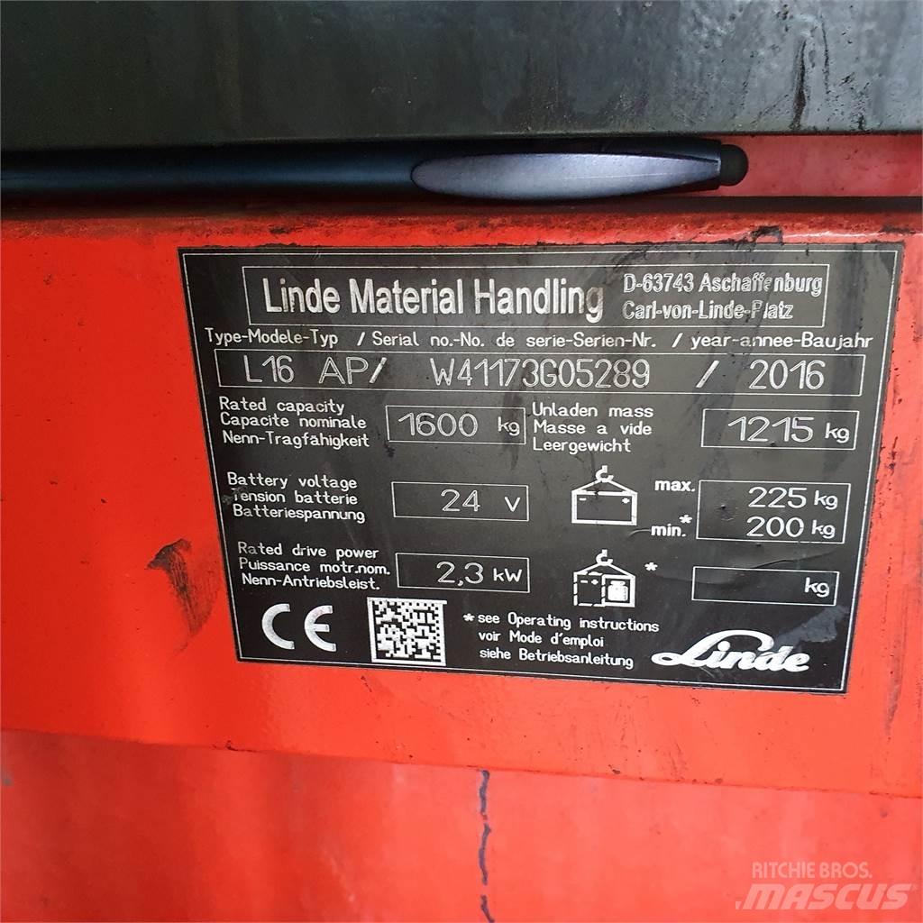 Linde L16AP Ručni električni viličar