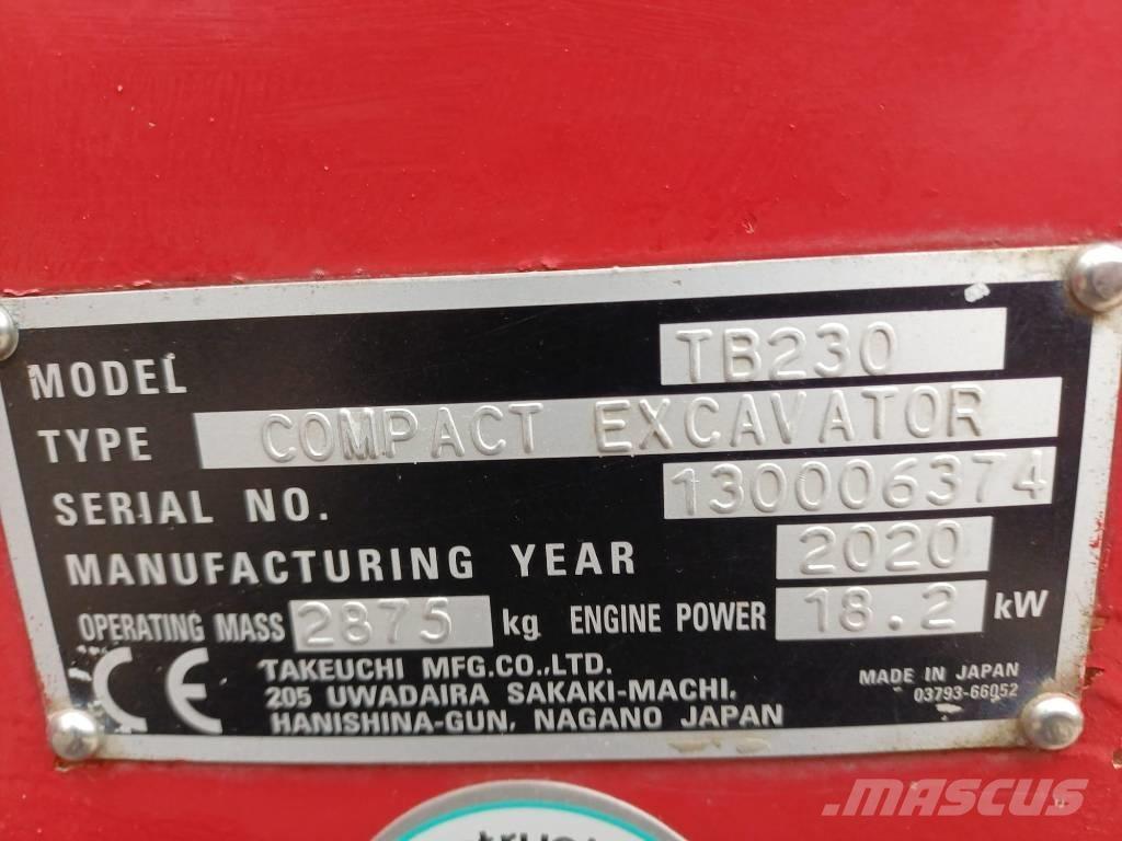 Takeuchi TB 230 Mini bageri <7t