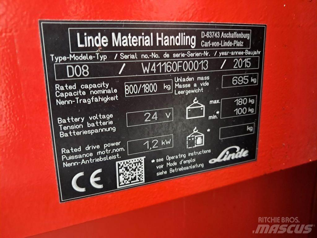 Linde D08 Ručni električni viličar