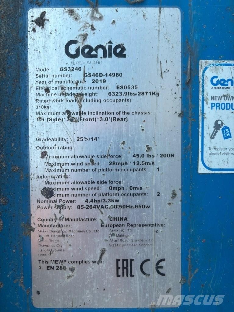 Genie GS 3246 Škaraste platforme
