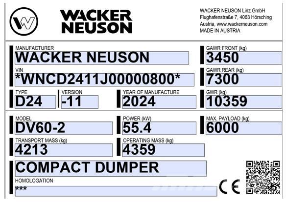 Wacker Neuson DV60-2 Demperi na gusjenice