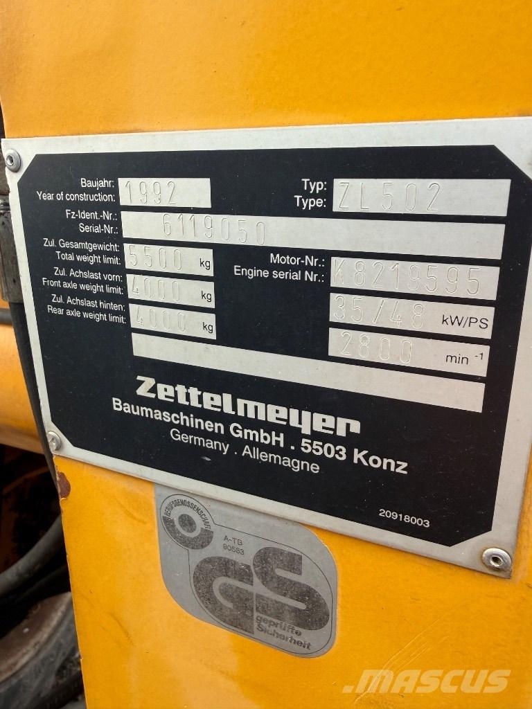 Zettelmeyer ZL 502 Utovarivači na kotačima