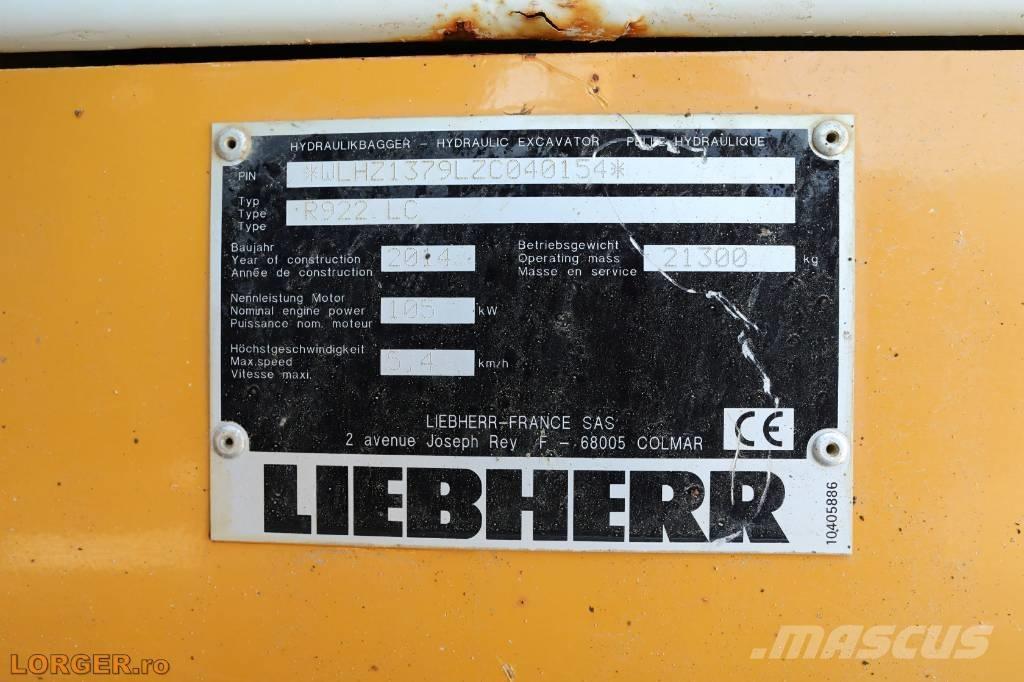 Liebherr R 922 LC Bageri gusjeničari