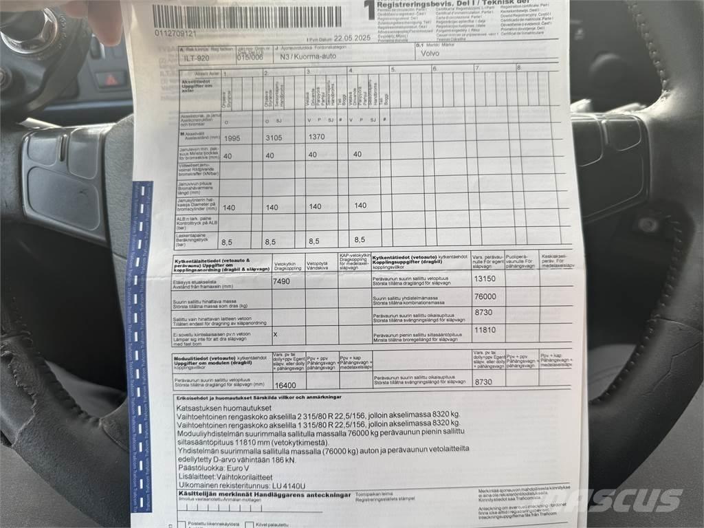 Volvo FH 540 8X4 Rol kiper kamioni s kukama za dizanje