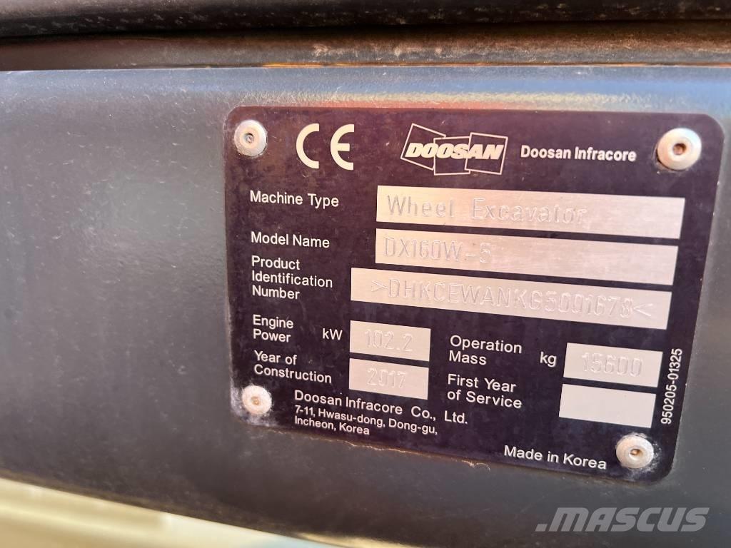 Doosan DX160W-5 Bageri na kotačima