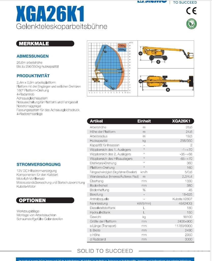 XCMG XGA26K1 Zglobne podizne platforme