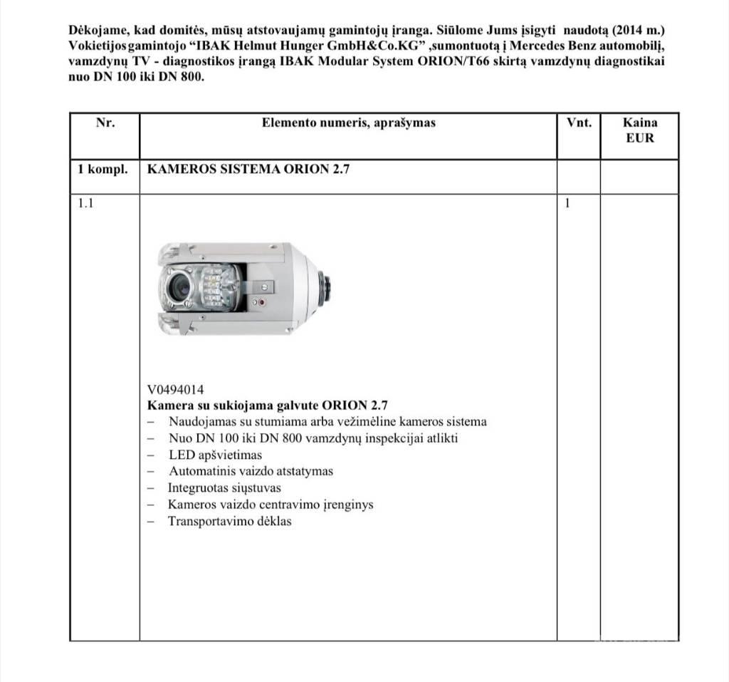  IBAK T66 Instrumenti, oprema za mjerenje i automatizaciju