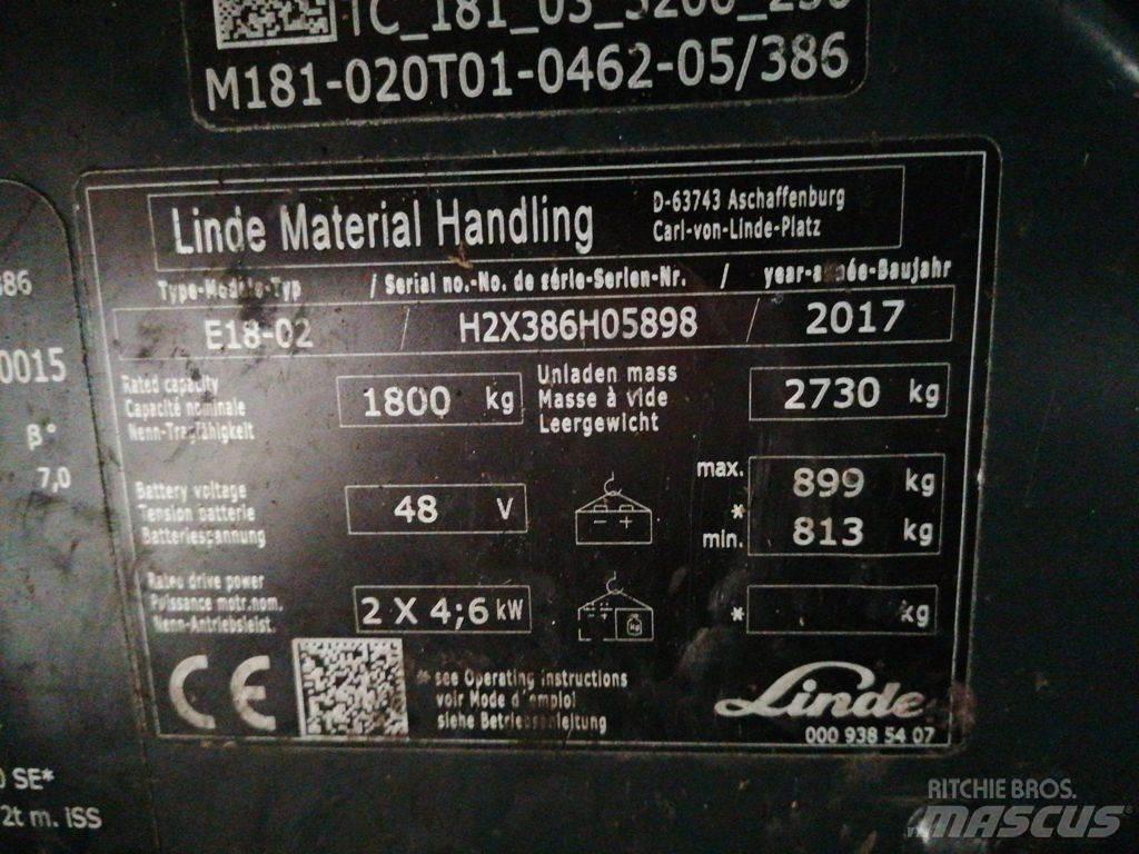 Linde E18-02 Električni viličari