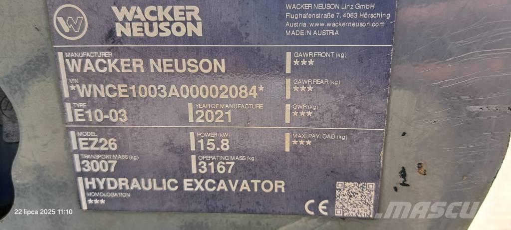 Wacker Neuson EZ 26 Bageri gusjeničari