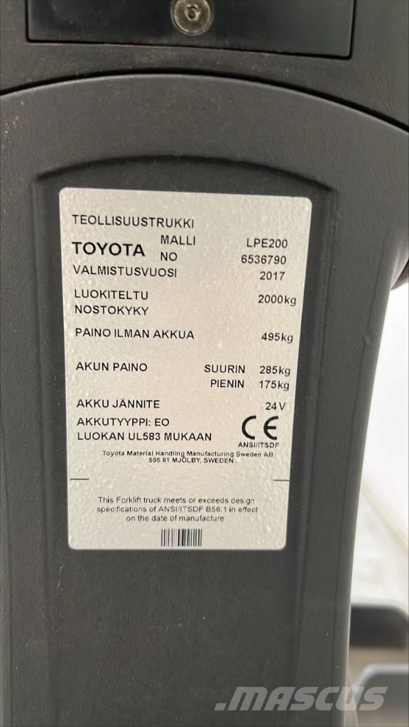 Toyota BT LPE 200 Nisko podizni električni viličar sa platformu