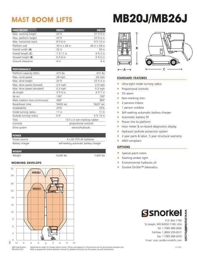 Snorkel MB26J Vertikalne radne podizne platforme