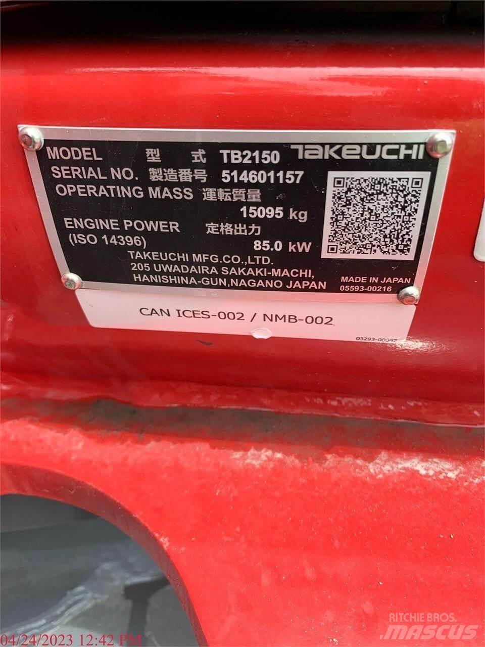 Takeuchi TB2150 Bageri gusjeničari