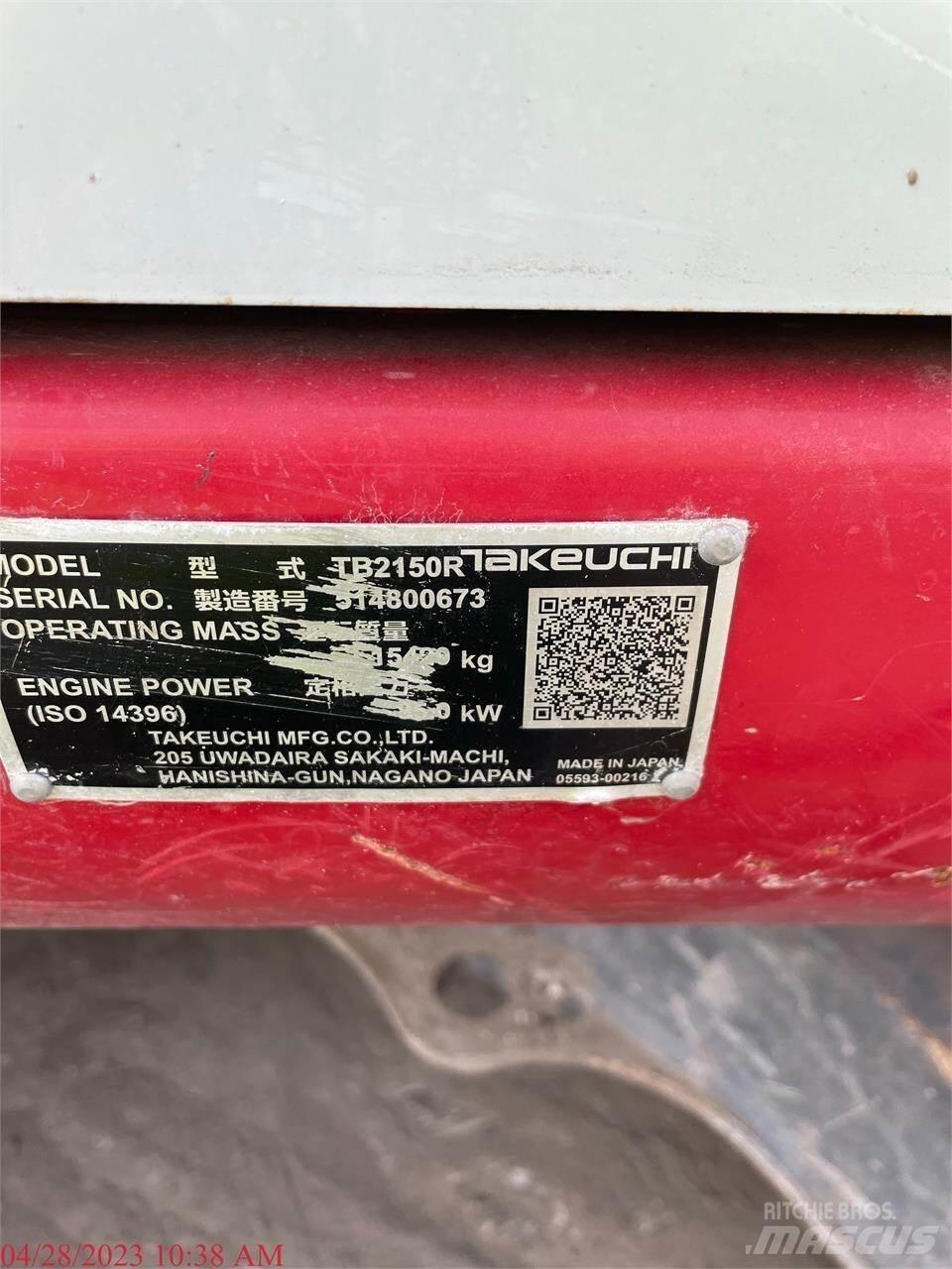 Takeuchi TB2150R Bageri gusjeničari