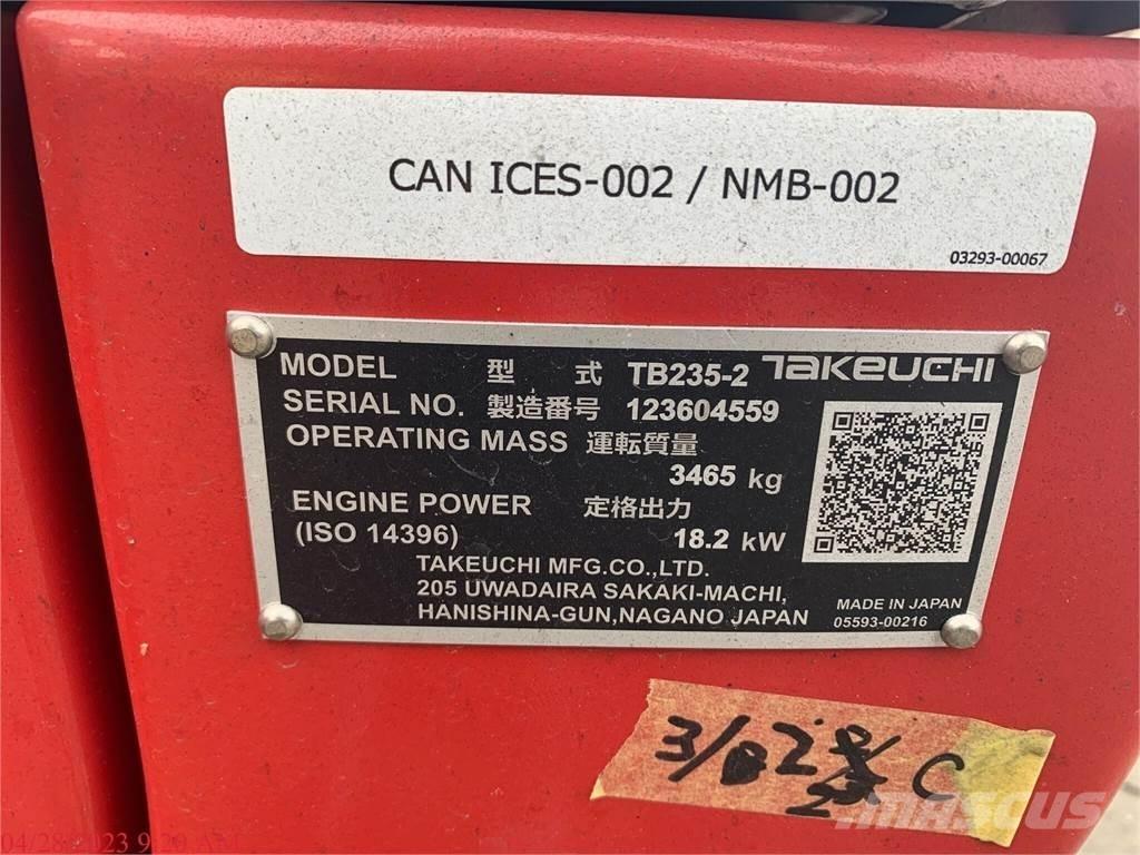 Takeuchi TB235-2 Mini bageri <7t