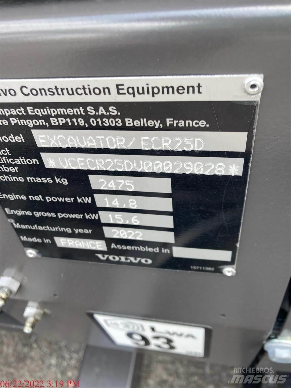 Volvo ECR25D Mini bageri <7t