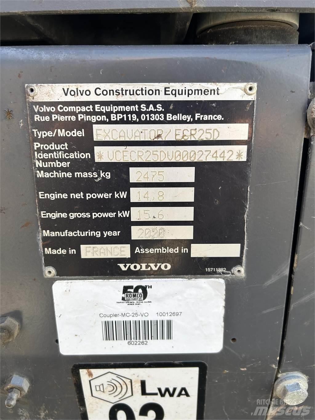 Volvo ECR25D Mini bageri <7t