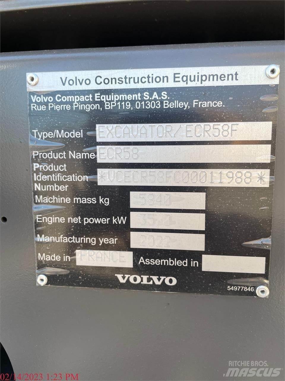 Volvo ECR58F Bageri gusjeničari