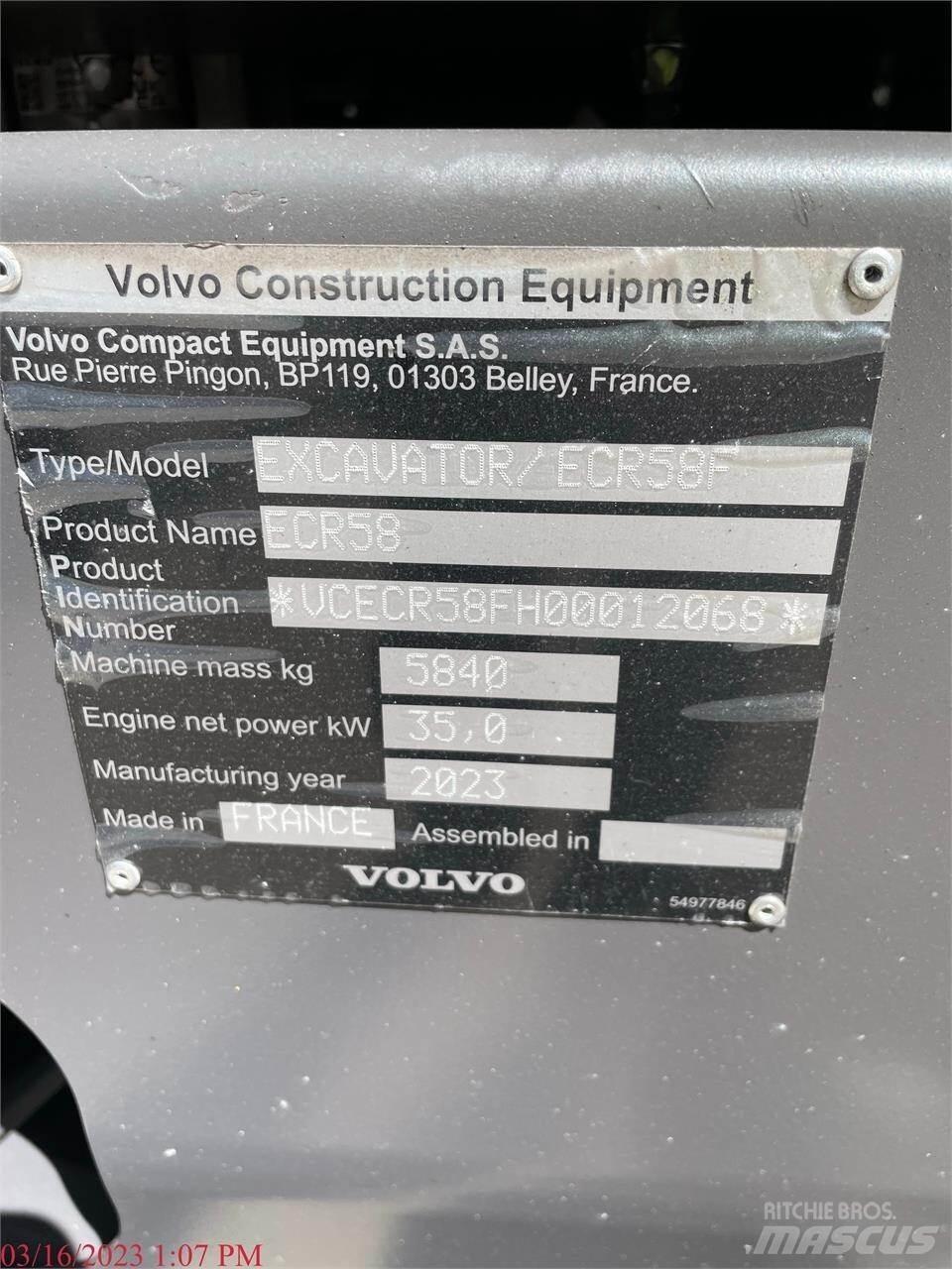 Volvo ECR58F Bageri gusjeničari
