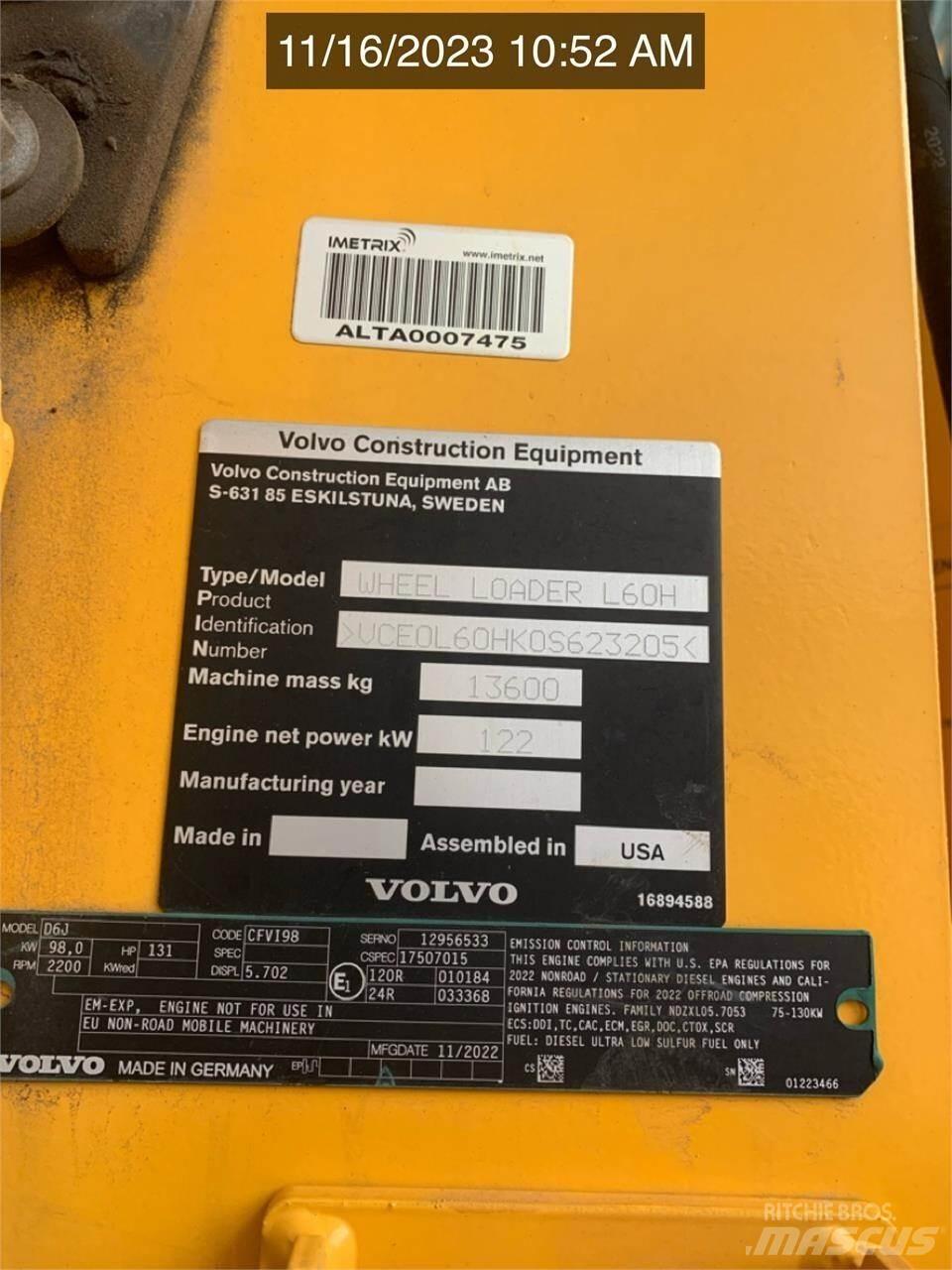 Volvo L60H Utovarivači na kotačima