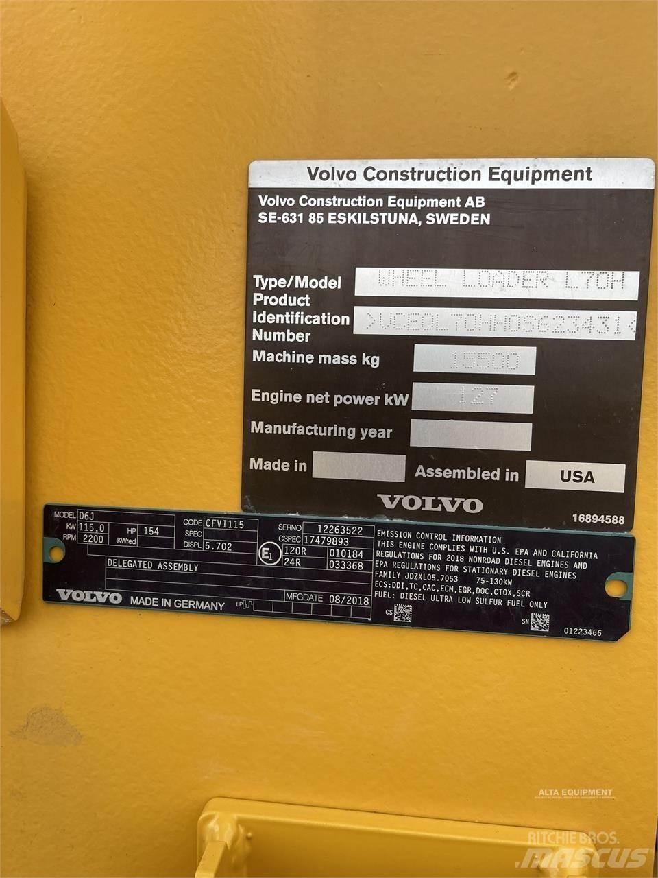 Volvo L70H Utovarivači na kotačima