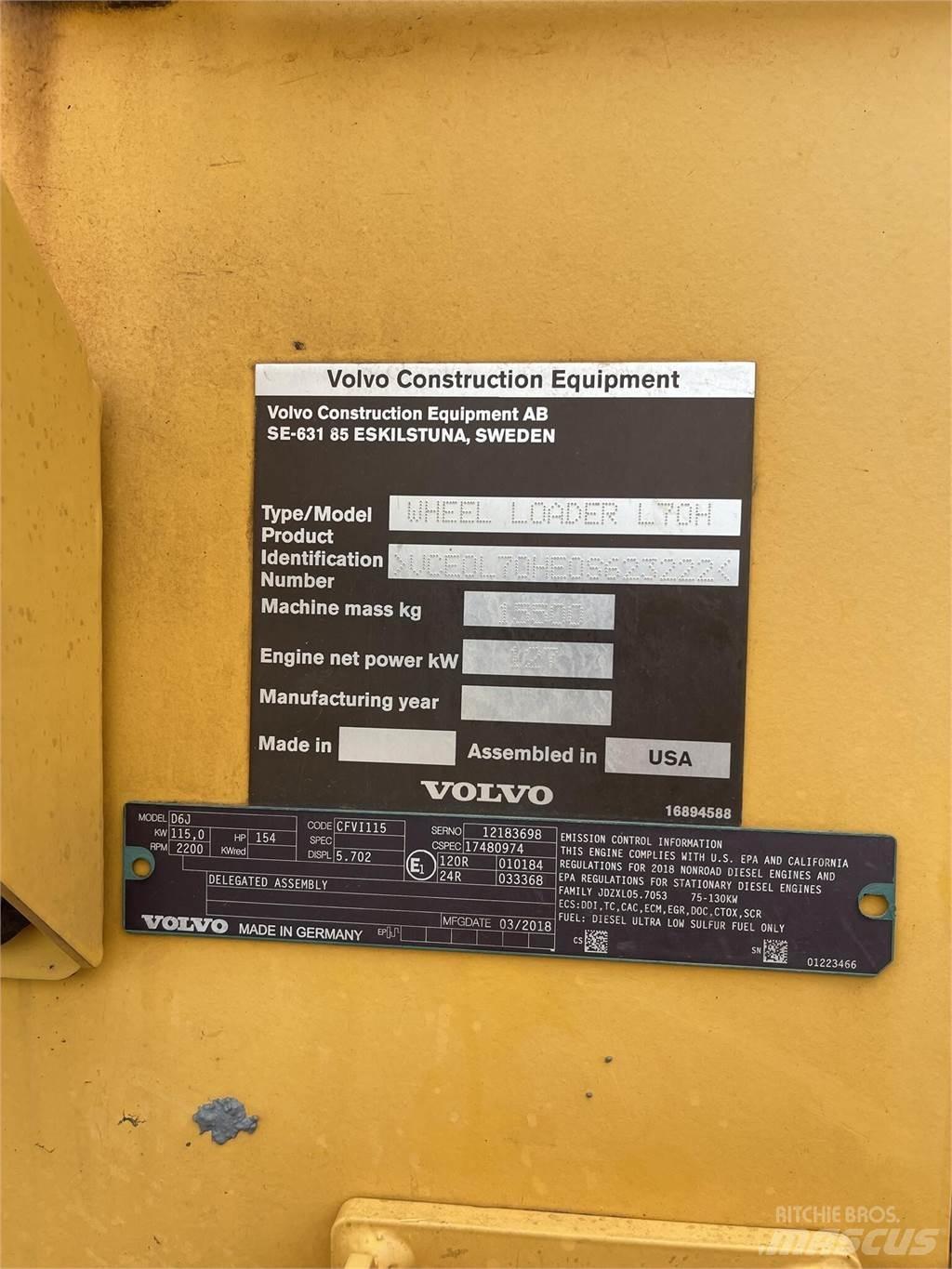 Volvo L70H Utovarivači na kotačima