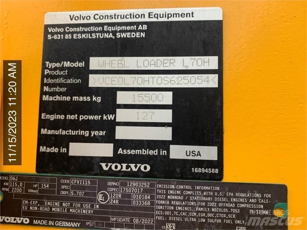 Volvo L70H Utovarivači na kotačima