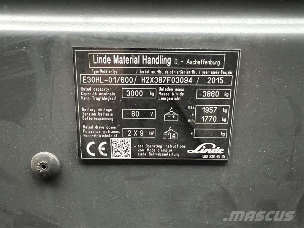 Linde E30/600HL Električni viličari