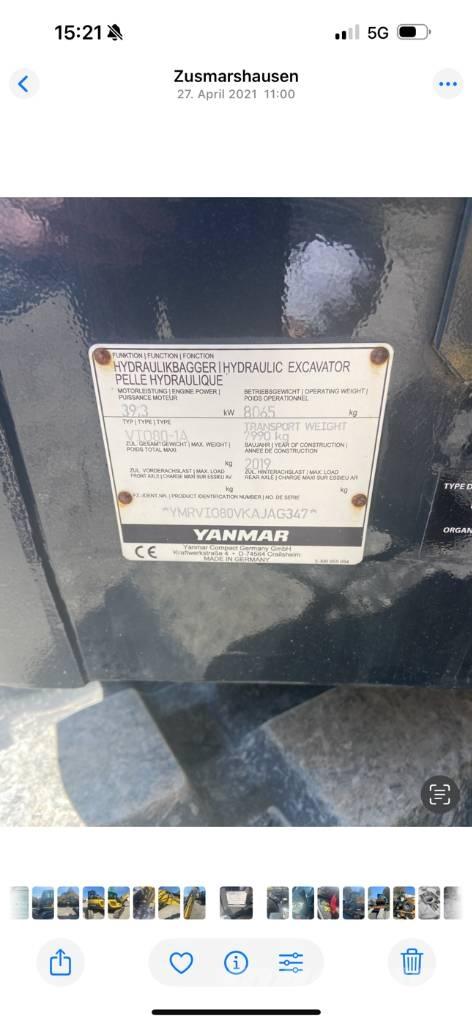 Yanmar VIO80-1A Mini bageri <7t