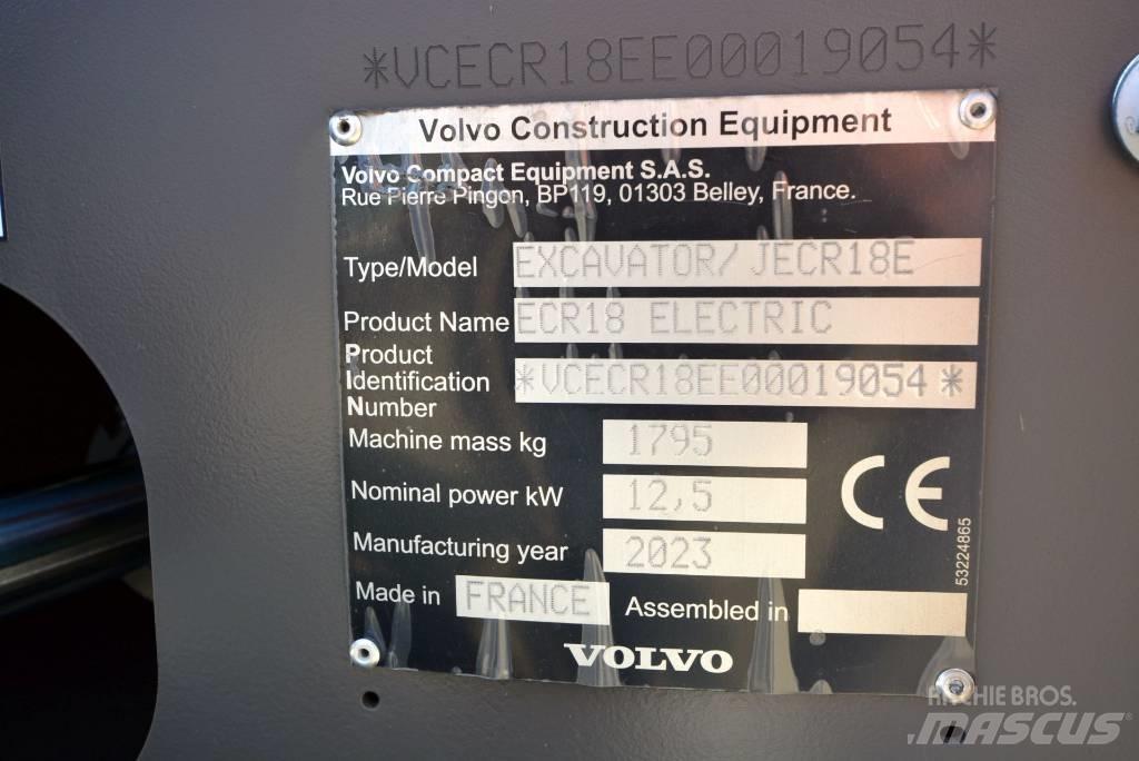 Volvo ECR18 electric Mini bageri <7t