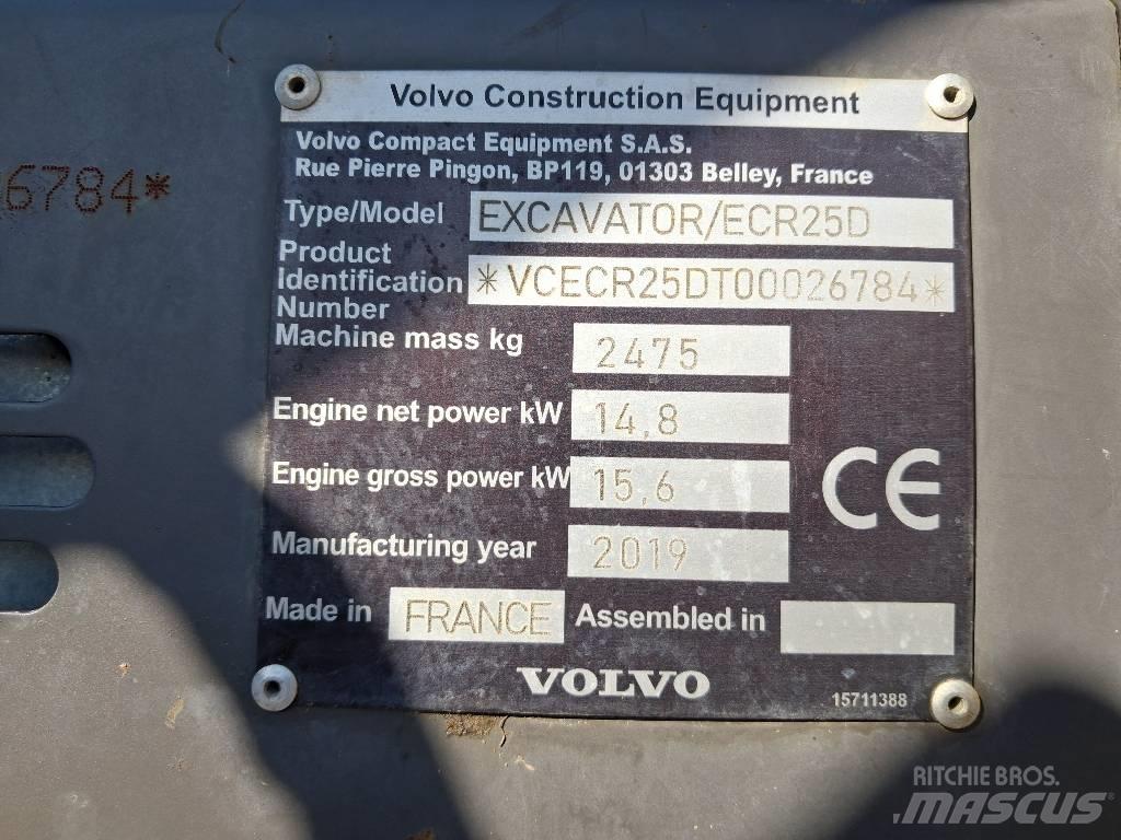Volvo ECR 25 D Mini bageri <7t