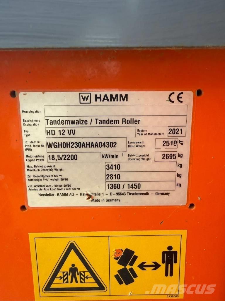 Hamm HD 12 Valjci sa dvojnim bubnjem