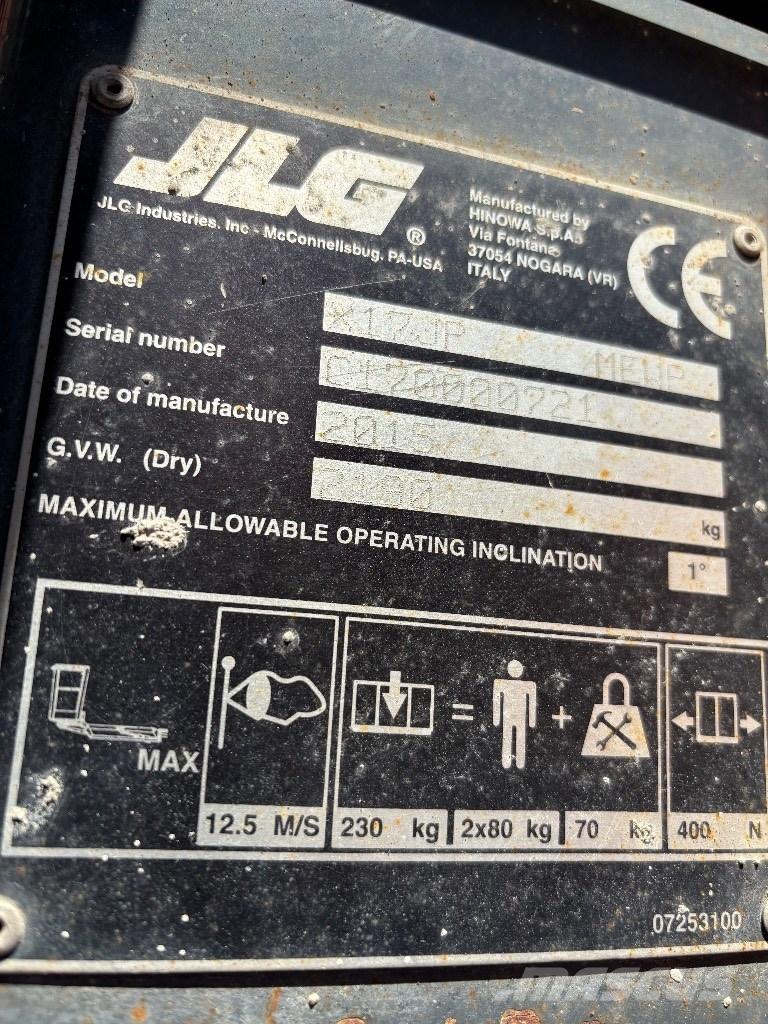 JLG X 17 J Plus Zglobne podizne platforme