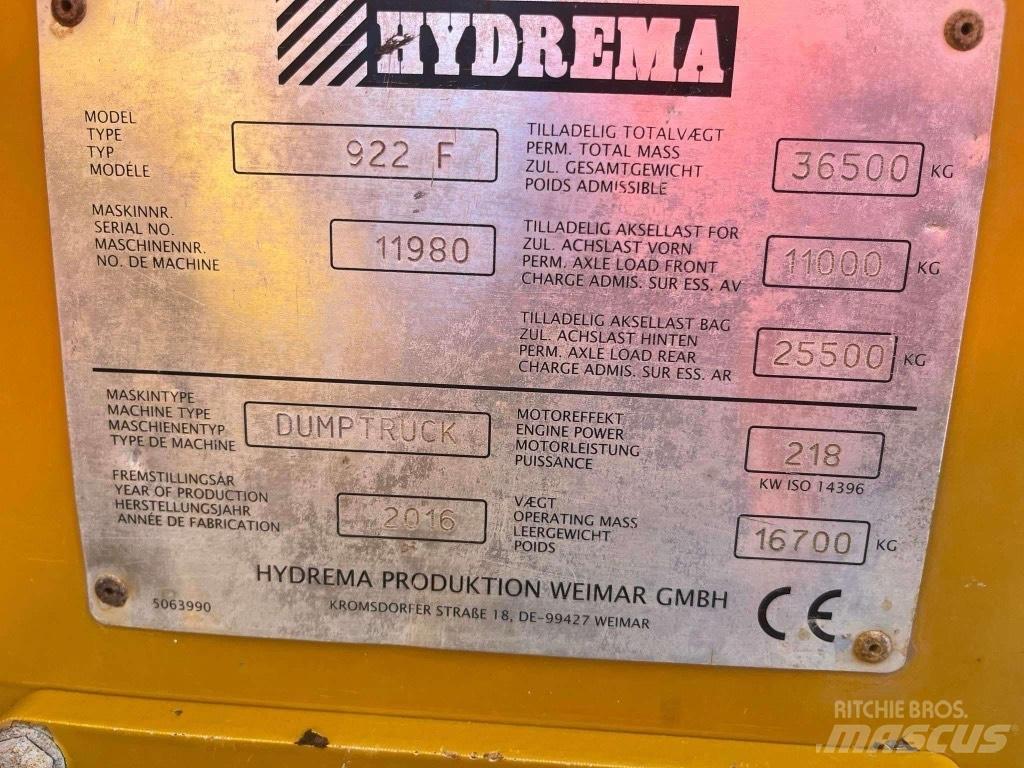 Hydrema 922 F Demperi za gradilišta