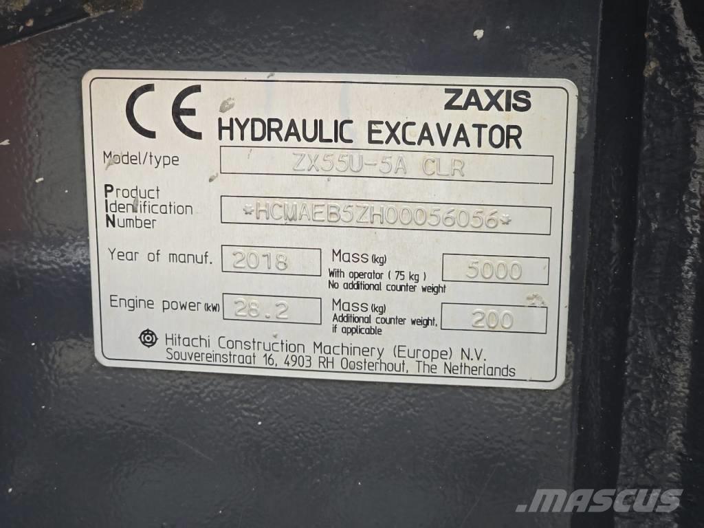 Hitachi ZX55U-5A CLR Mini bageri <7t