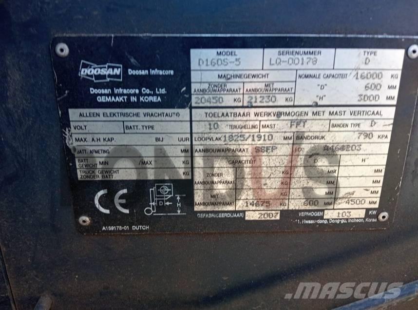 Doosan D160S-5 Dizelski viličari