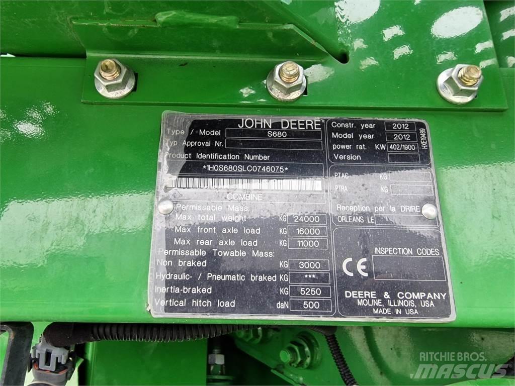 John Deere S680 Kombajni