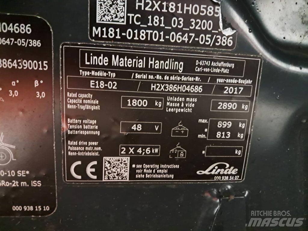 Linde E18-02 Električni viličari