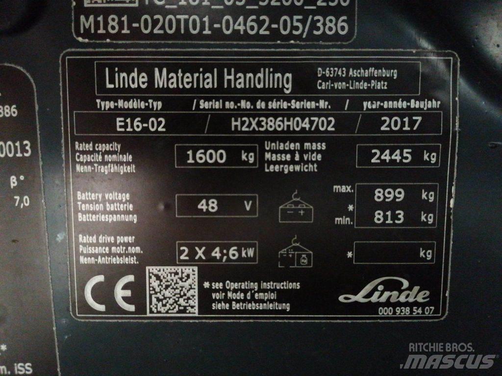 Linde E16-02 Električni viličari