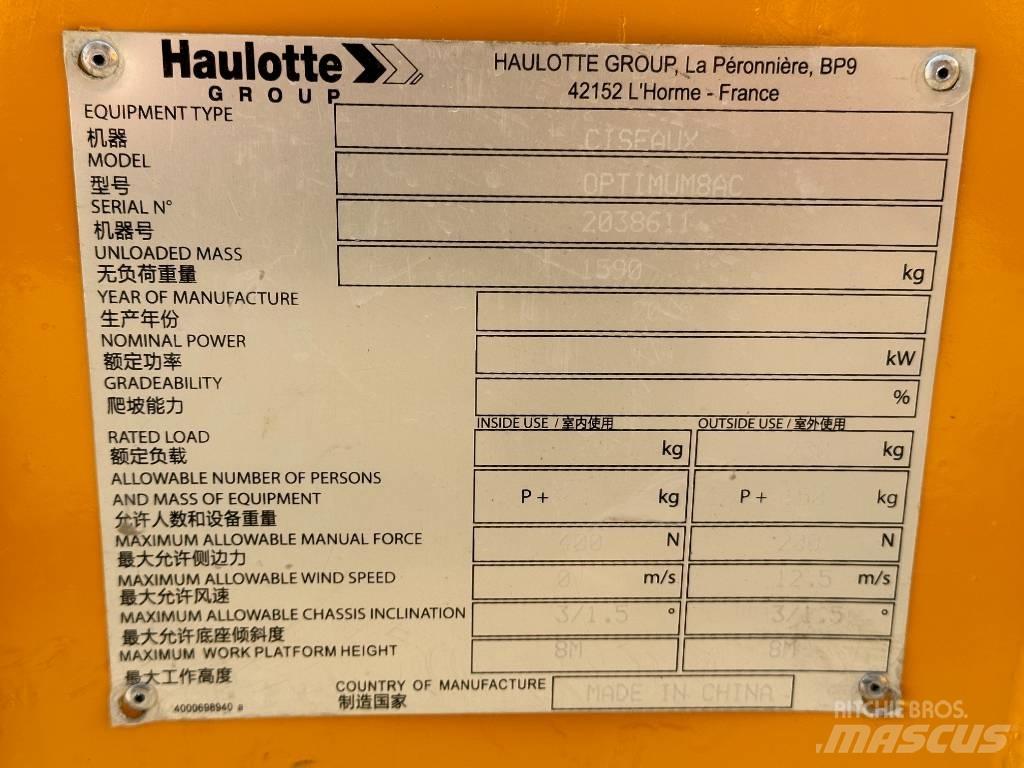 Haulotte OPTIMUM 8 Škaraste platforme