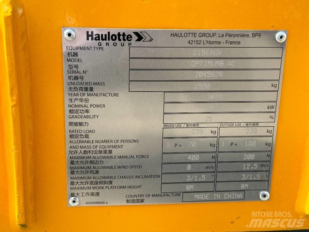 Haulotte OPTIMUM 8 Škaraste platforme