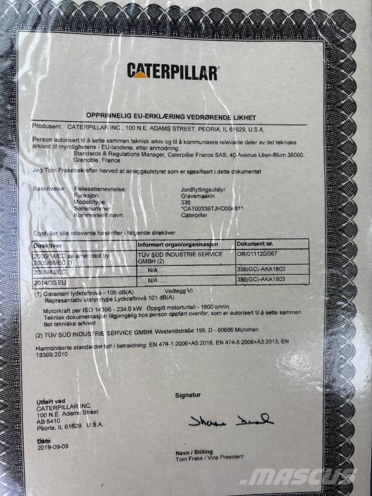 CAT 336 Bageri gusjeničari