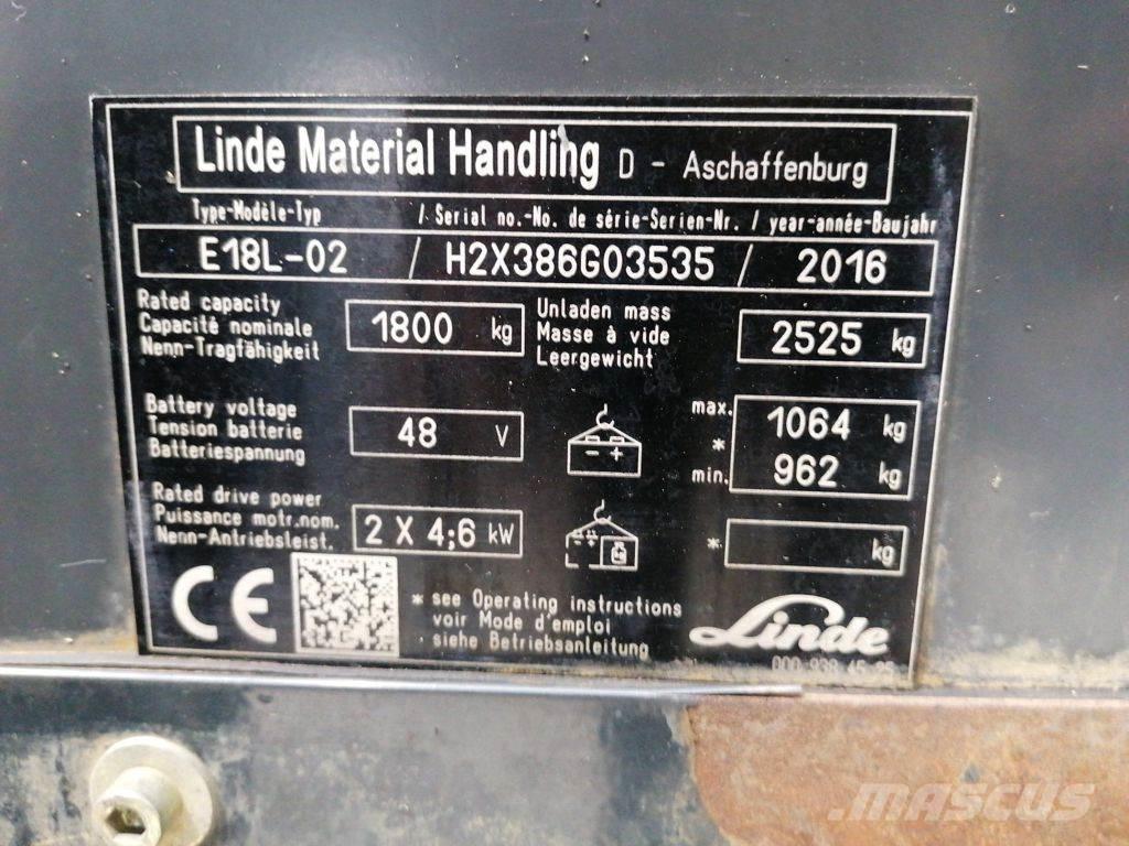 Linde E18L-02 Električni viličari