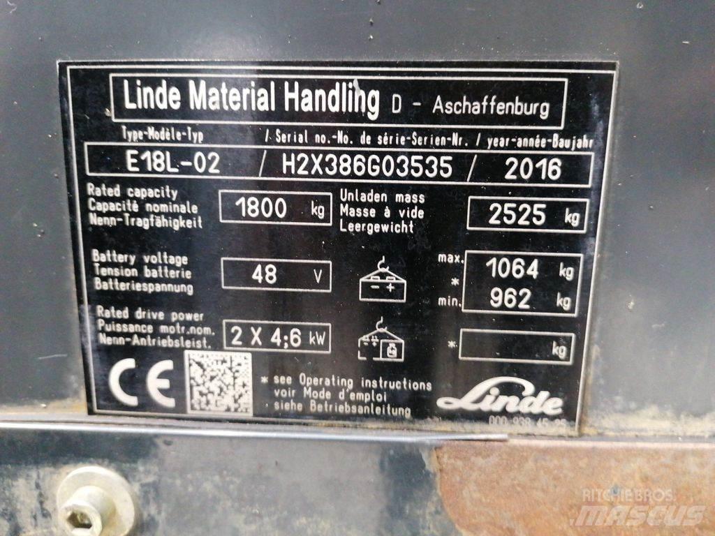 Linde E18L-02 Električni viličari