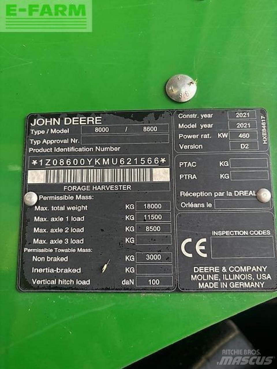John Deere 8600 Strojevi za krmu na vlastiti pogon