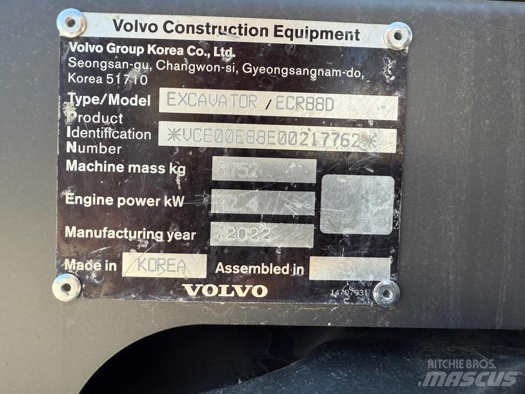 Volvo ECR88D Midi bageri 7t – 12t
